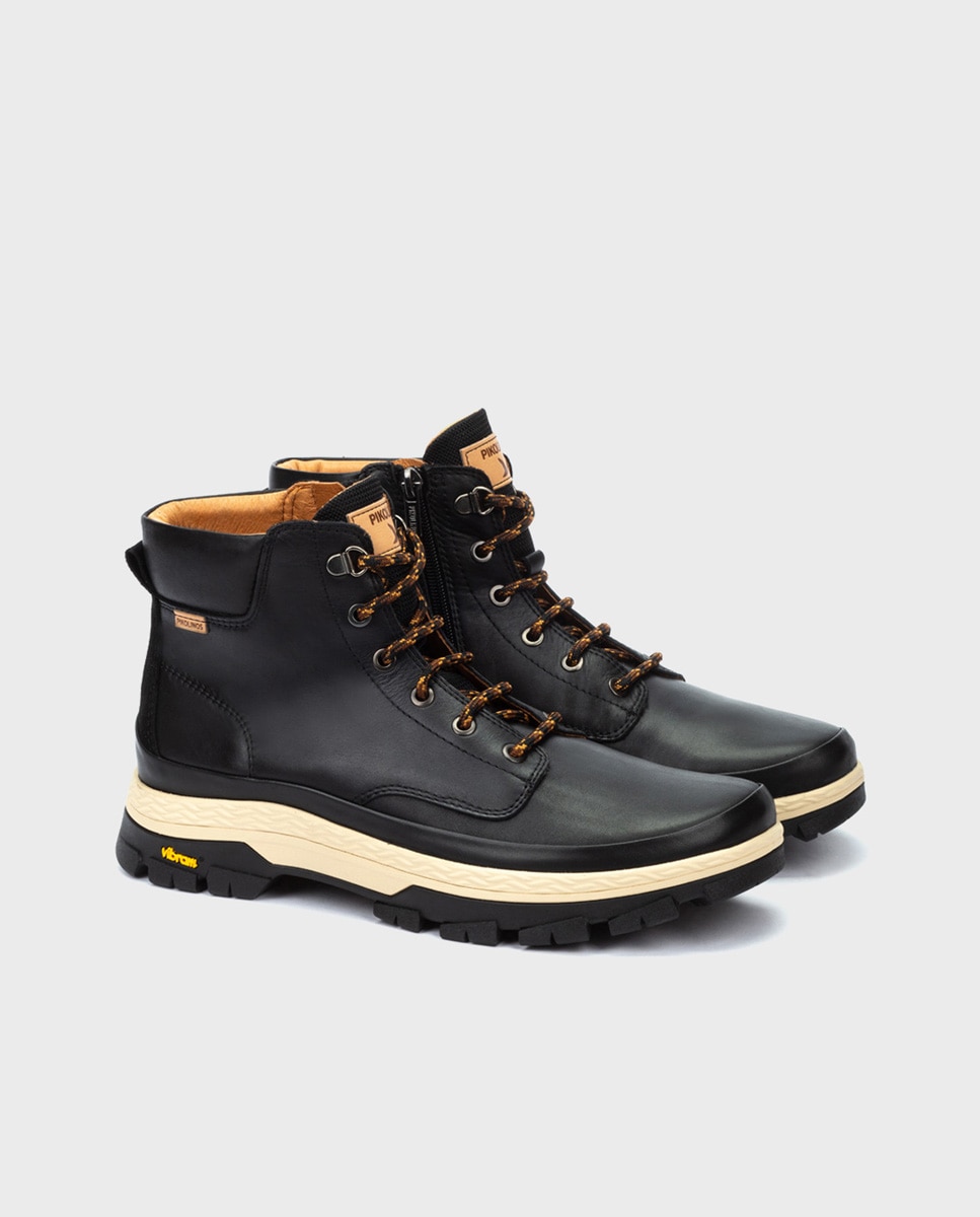 Botines unisex de piel con suela Vibram en color - Pikolinos - Negro Negro-3