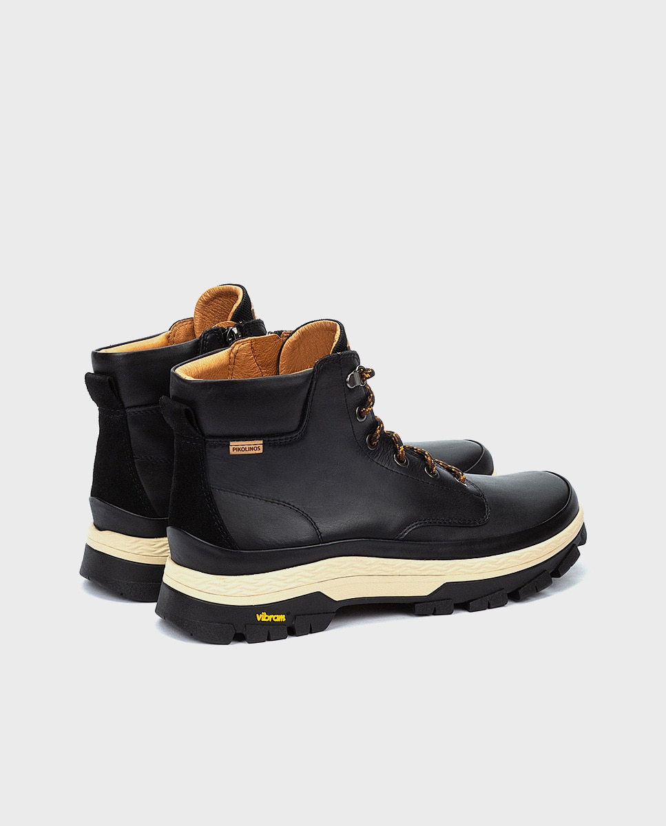 Botines unisex de piel con suela Vibram en color - Pikolinos - Negro Negro-2
