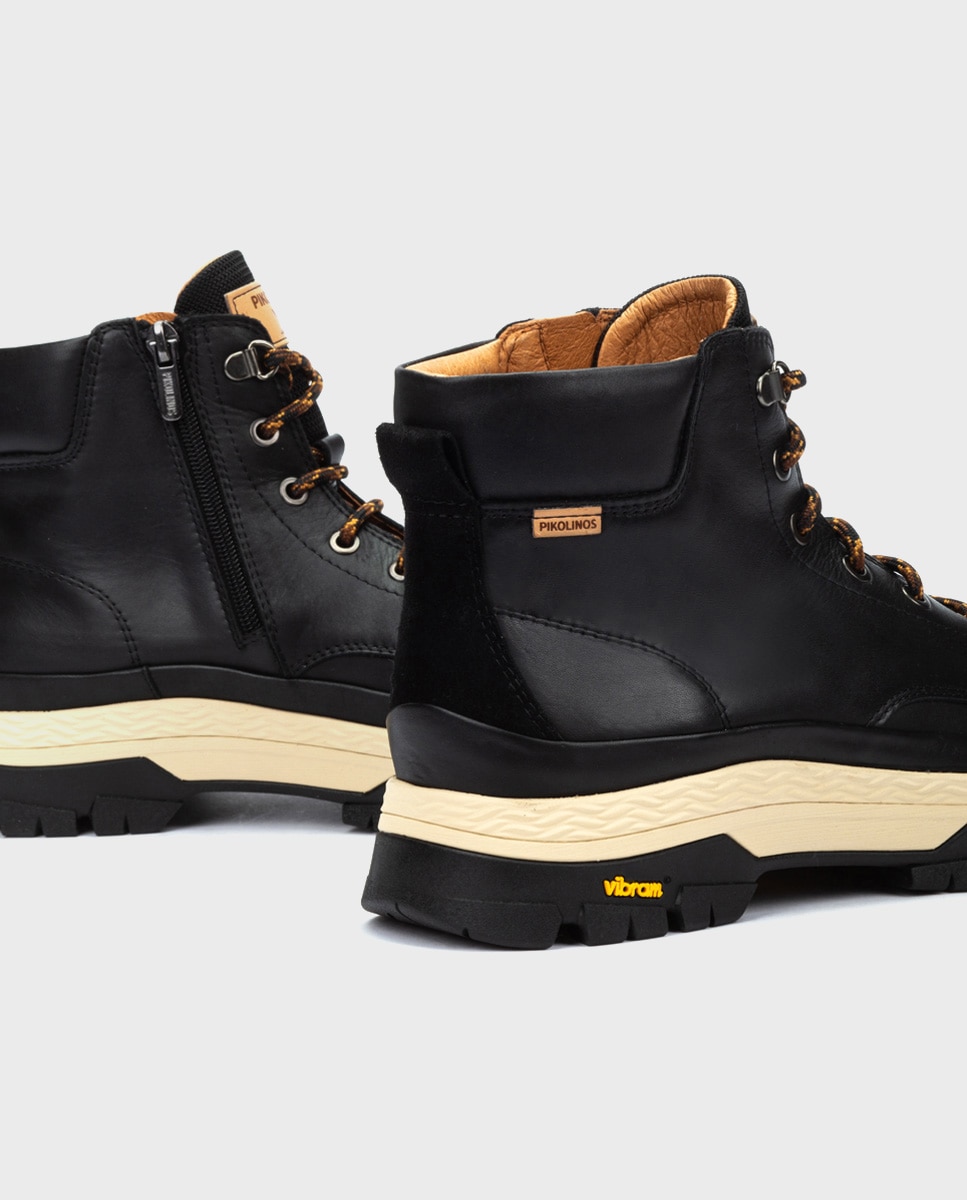 Botines unisex de piel con suela Vibram en color - Pikolinos - Negro Negro-4