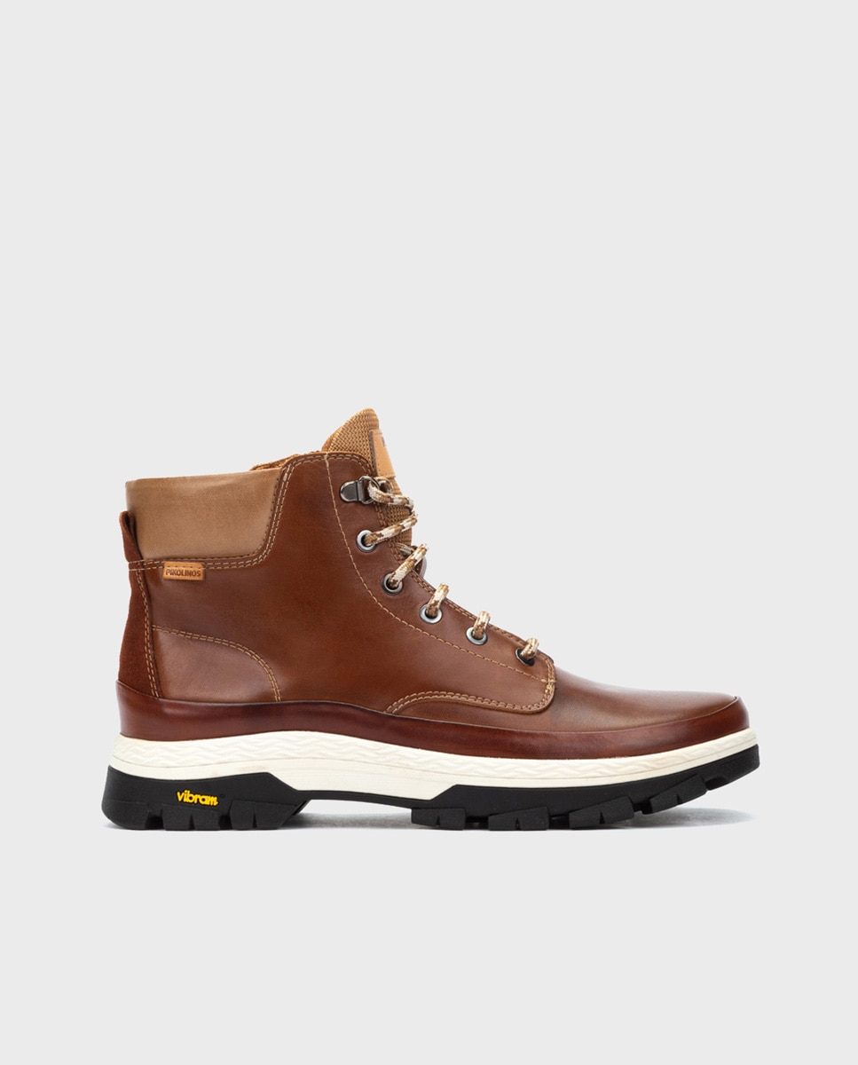 Botines unisex de piel con suela Vibram - Pikolinos - Marrón Marrón-1