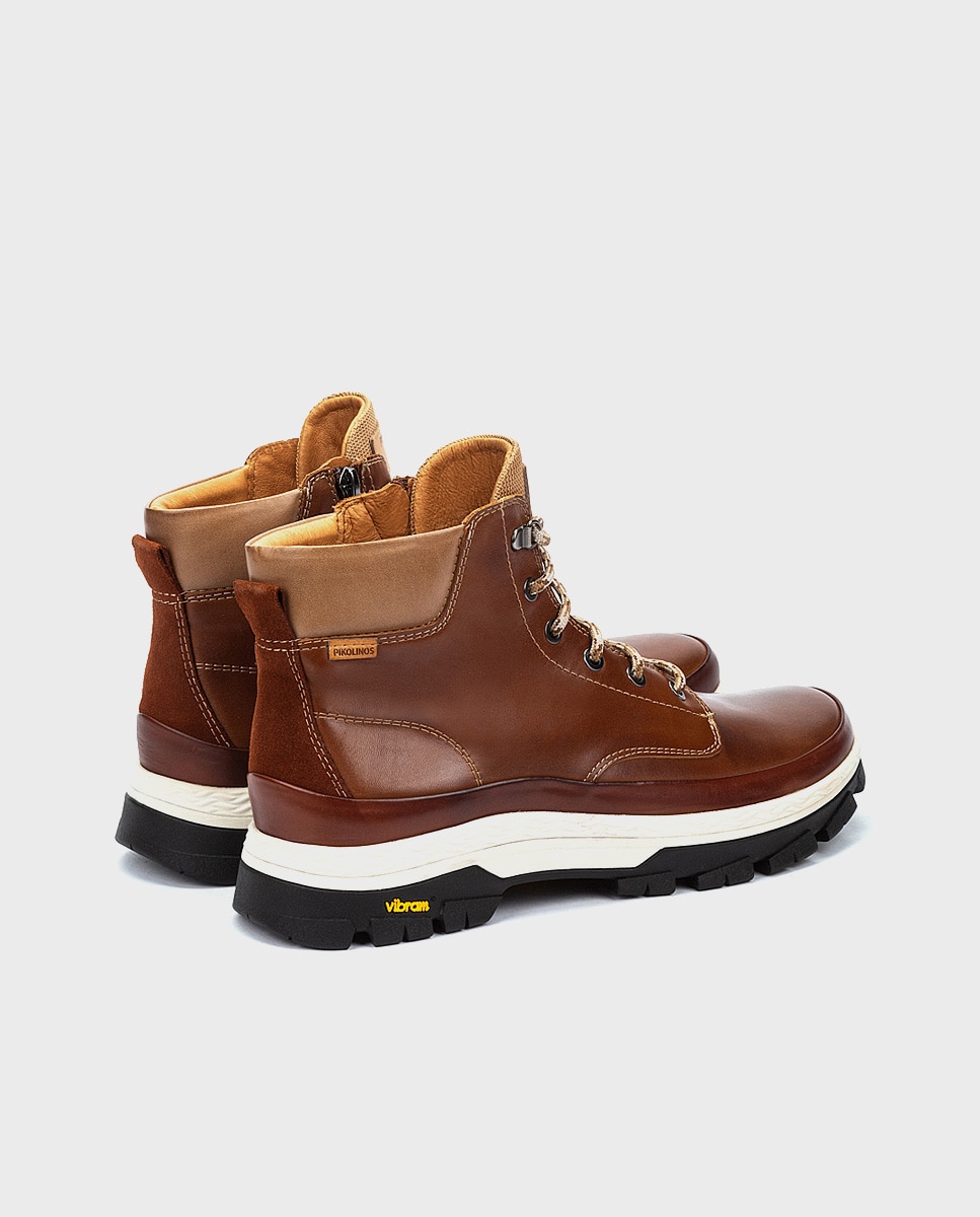 Botines unisex de piel con suela Vibram - Pikolinos - Marrón Marrón-2