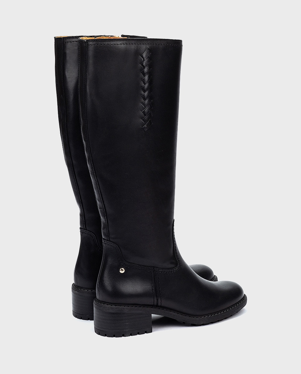 Botas de mujer de piel con cremallera - Pikolinos - Negro Negro-2