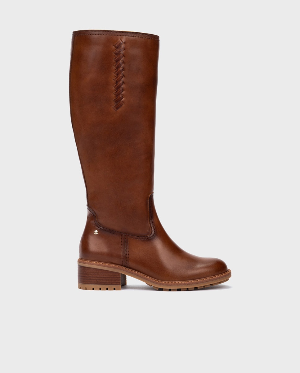Botas de mujer de piel con cremallera - Pikolinos - Marrón Marrón-1