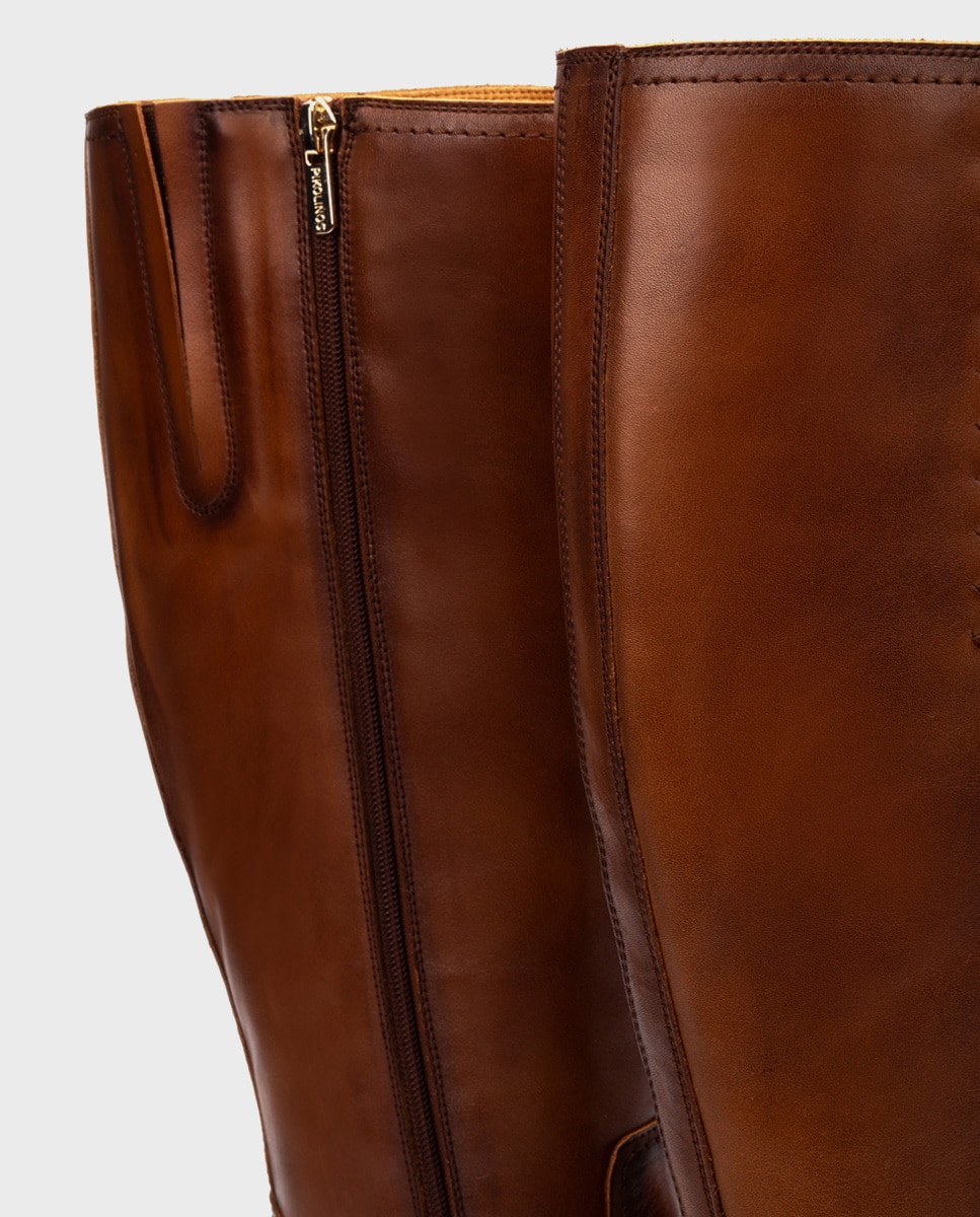 Botas de mujer de piel con cremallera - Pikolinos - Marrón Marrón-2