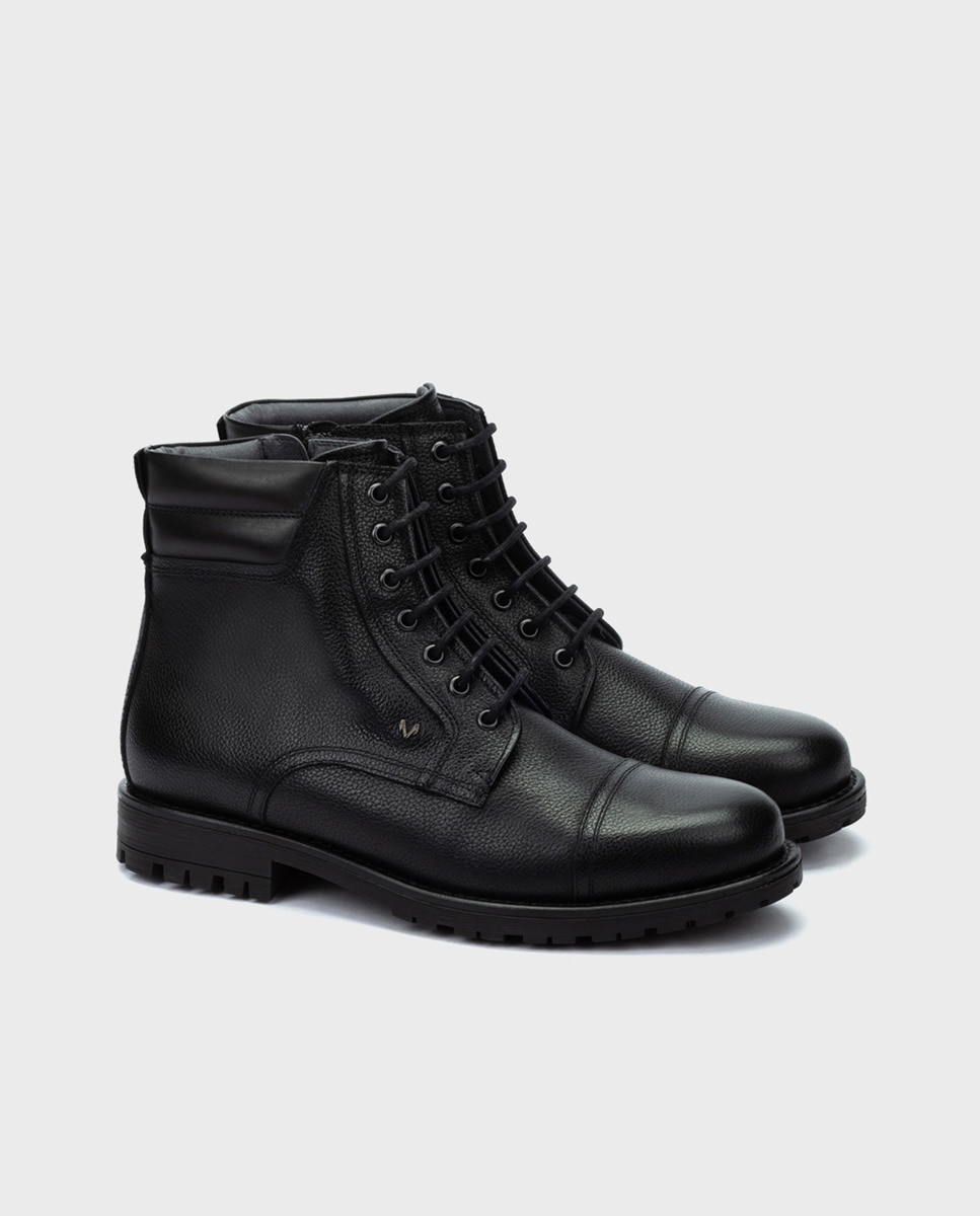 Botas y Botines de hombre de piel con cordones y cremallera - Martinelli - Negro Negro-3