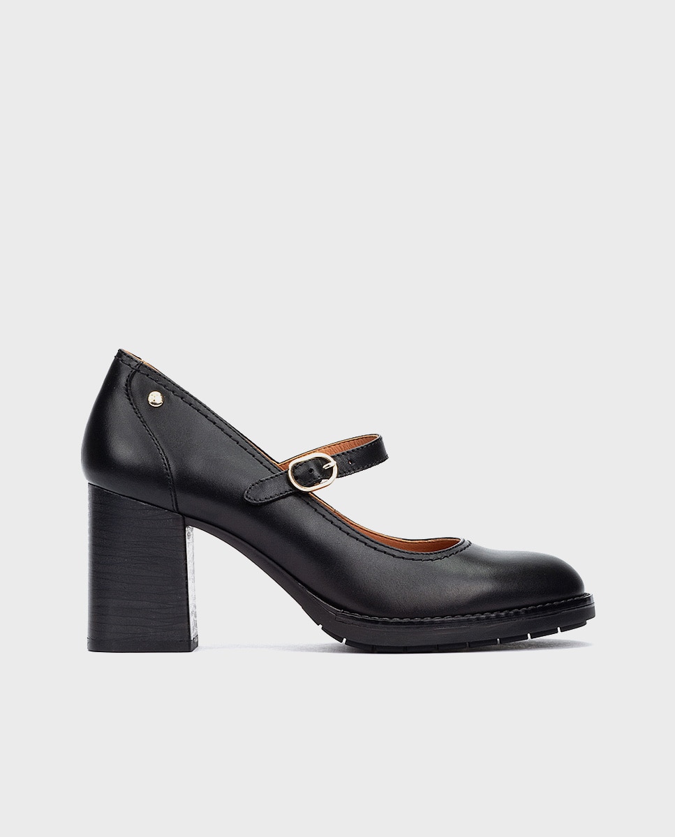 Zapatos de salón de mujer de piel con cierre de hebilla - Pikolinos - Negro Negro-1