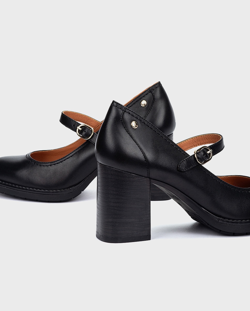 Zapatos de salón de mujer de piel con cierre de hebilla - Pikolinos - Negro Negro-4