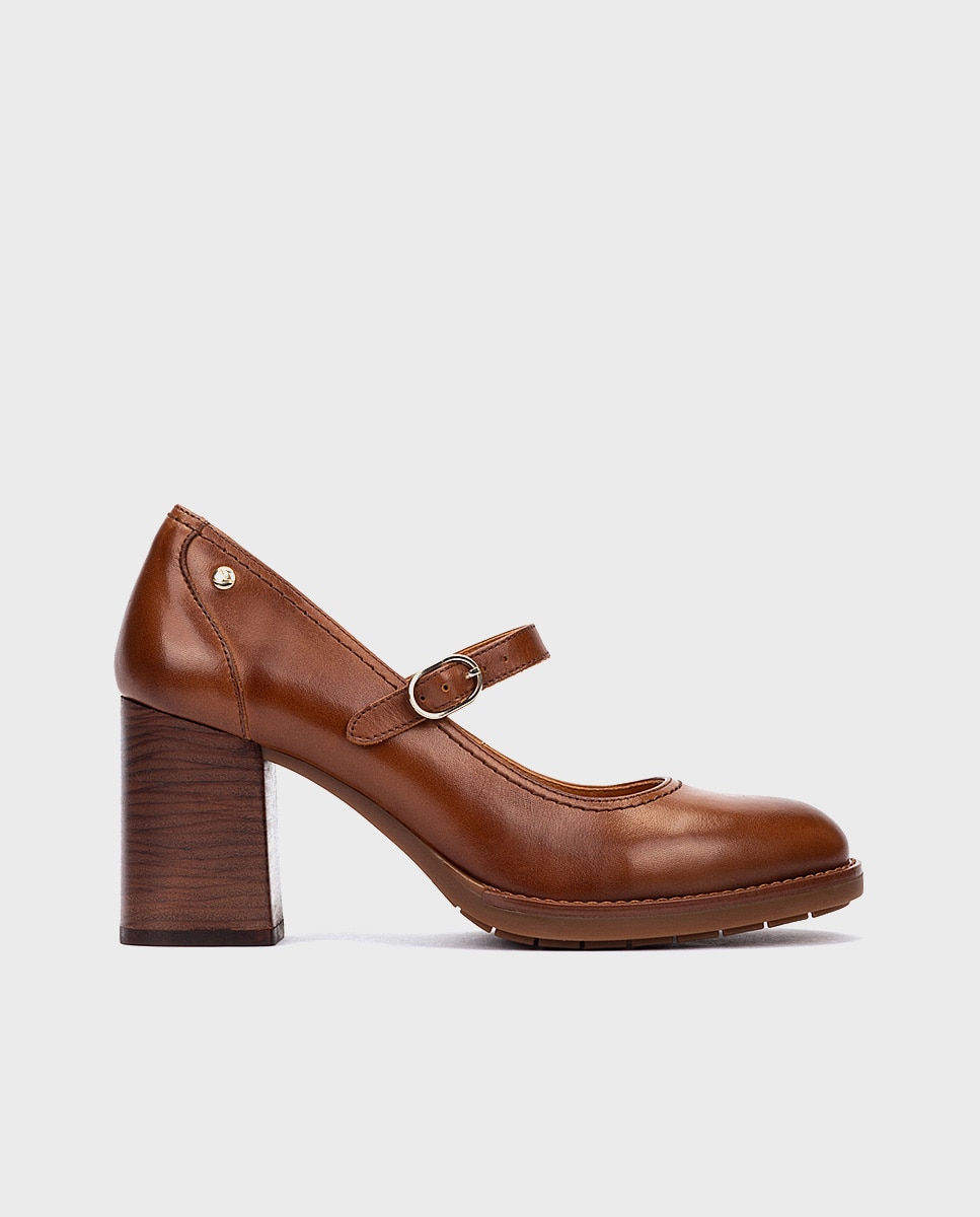 Zapatos de salón de mujer de piel con cierre de hebilla - Pikolinos - Marrón Marrón-1