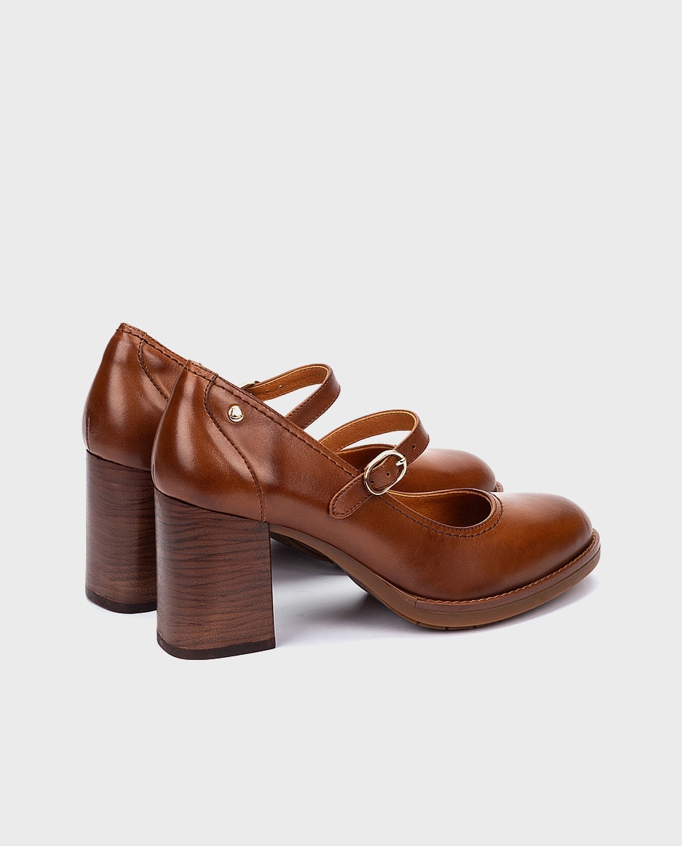 Zapatos de salón de mujer de piel con cierre de hebilla - Pikolinos - Marrón Marrón-2