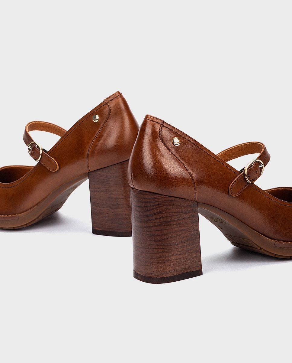 Zapatos de salón de mujer de piel con cierre de hebilla - Pikolinos - Marrón Marrón-4