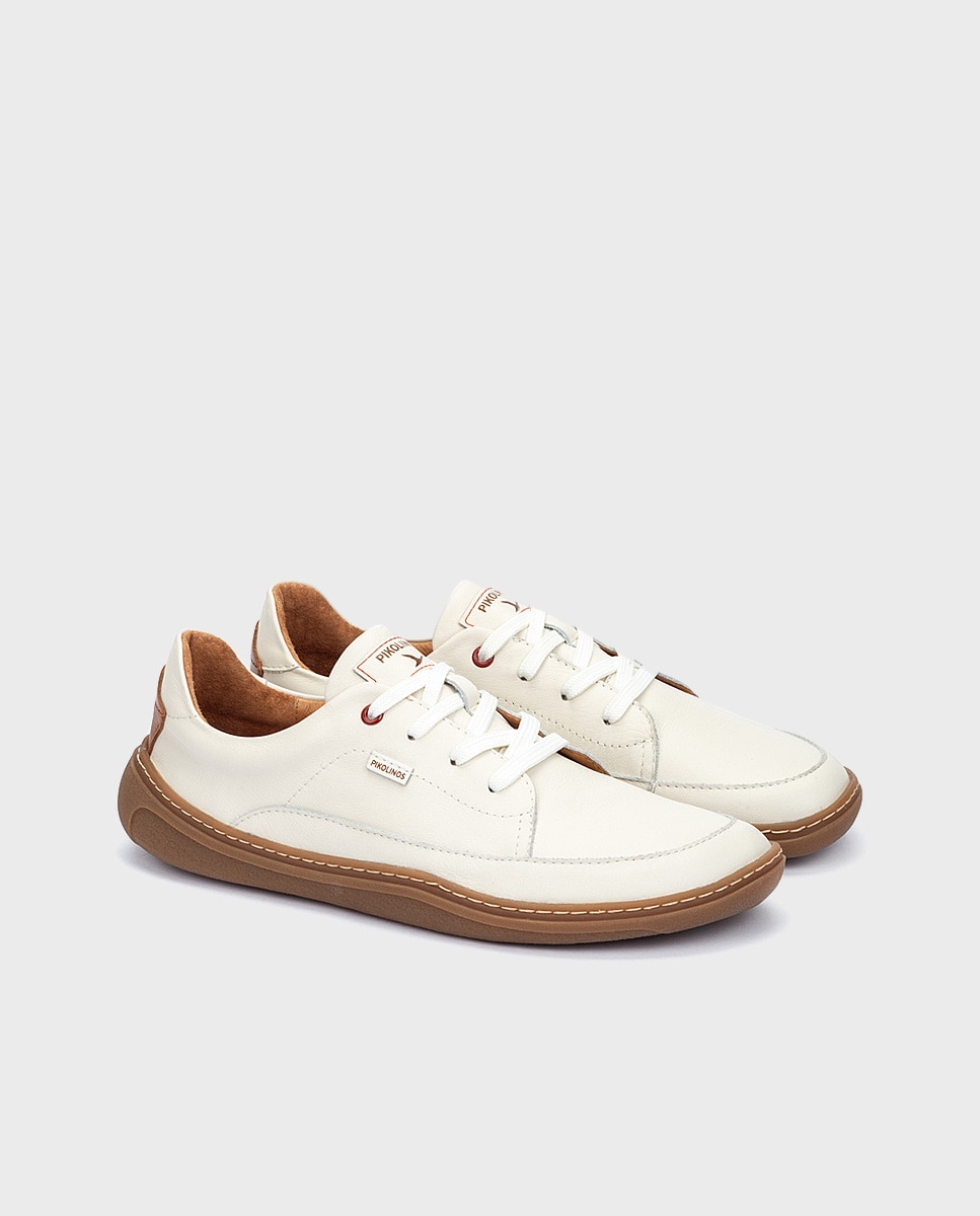 Zapatillas de piel en color Negro - Pikolinos - Blanco Blanco-4