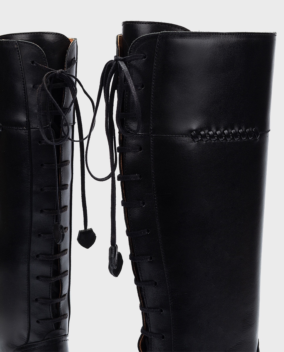 Botas de mujer de piel con cremallera - Pikolinos - Negro Negro-2