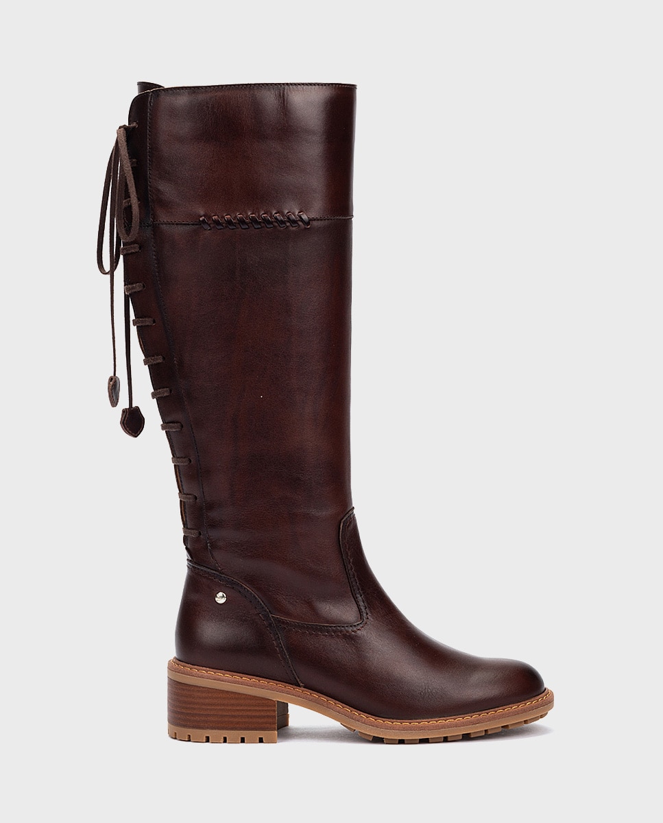 Botas de mujer de piel con cremallera - Pikolinos - Marrón oscuro Marrón oscuro-1