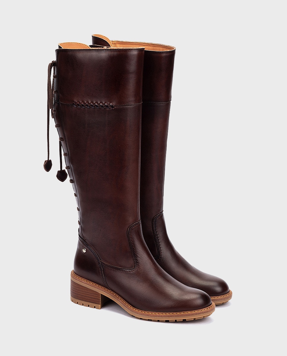 Botas de mujer de piel con cremallera - Pikolinos - Marrón oscuro Marrón oscuro-4