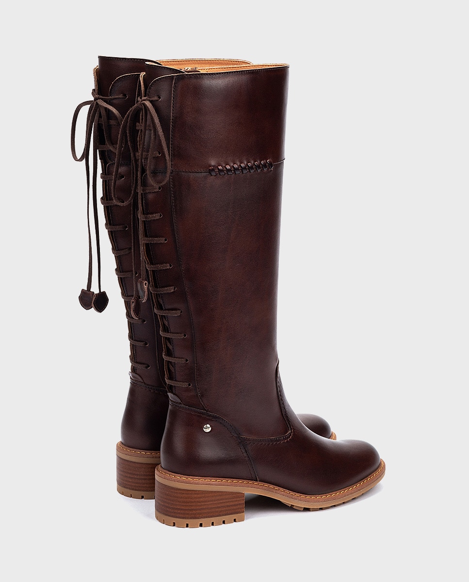 Botas de mujer de piel con cremallera - Pikolinos - Marrón oscuro Marrón oscuro-3