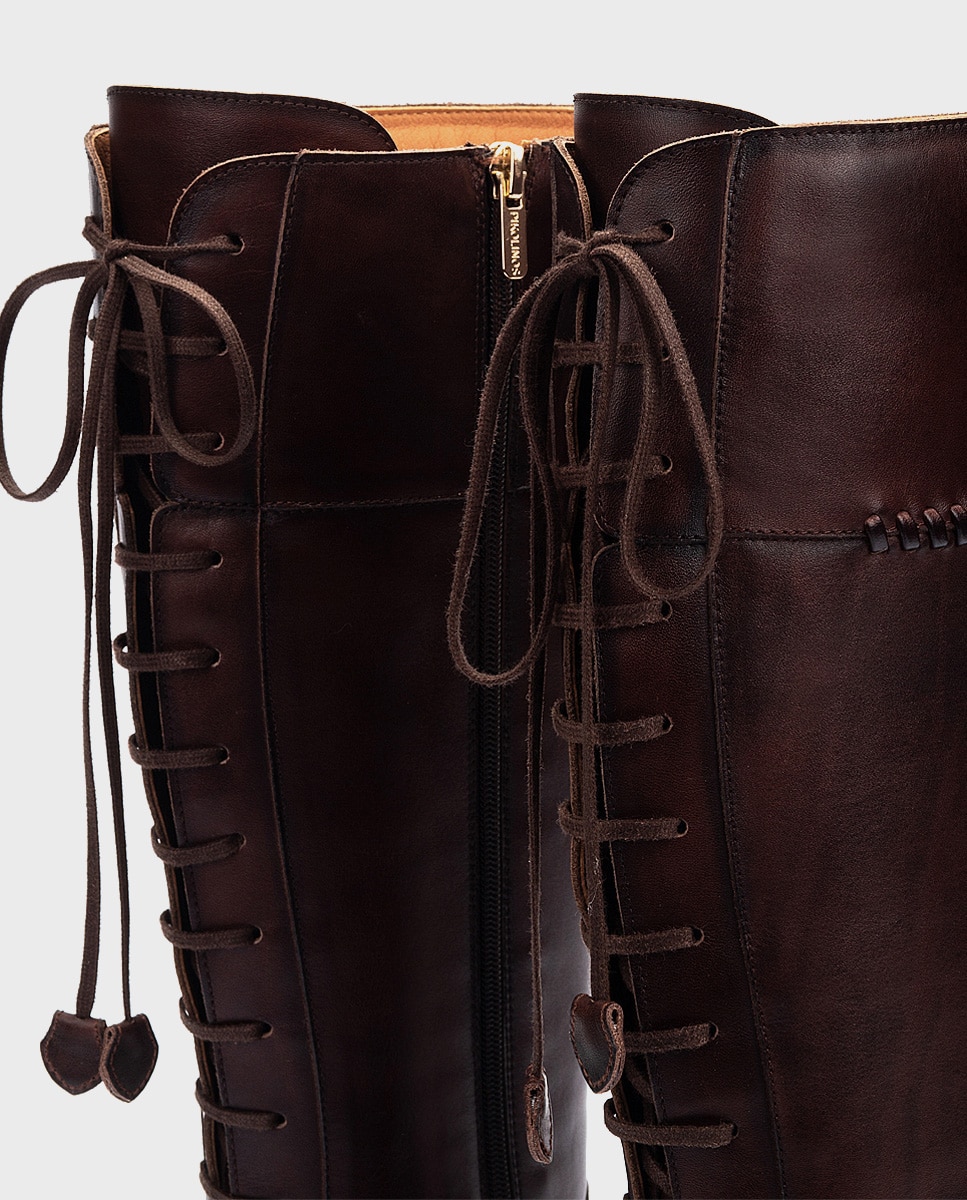Botas de mujer de piel con cremallera - Pikolinos - Marrón oscuro Marrón oscuro-2