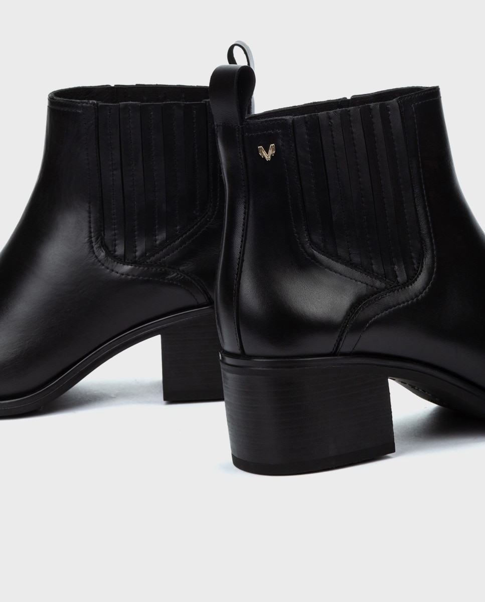 Botines de mujer de piel - Martinelli - Negro Negro-4