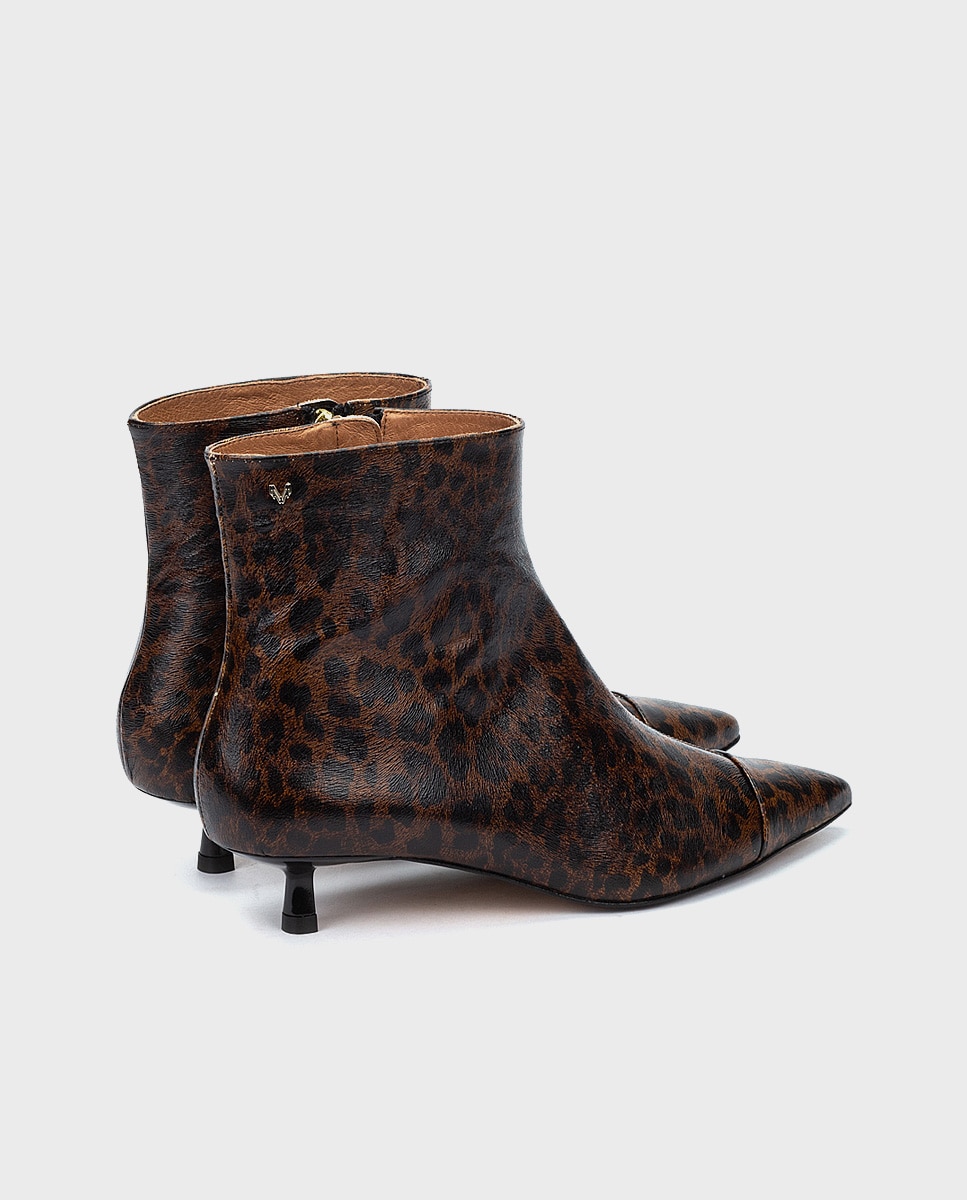Botines de tacón de mujer de piel con cremallera en color - Martinelli - Marrón Marrón-2