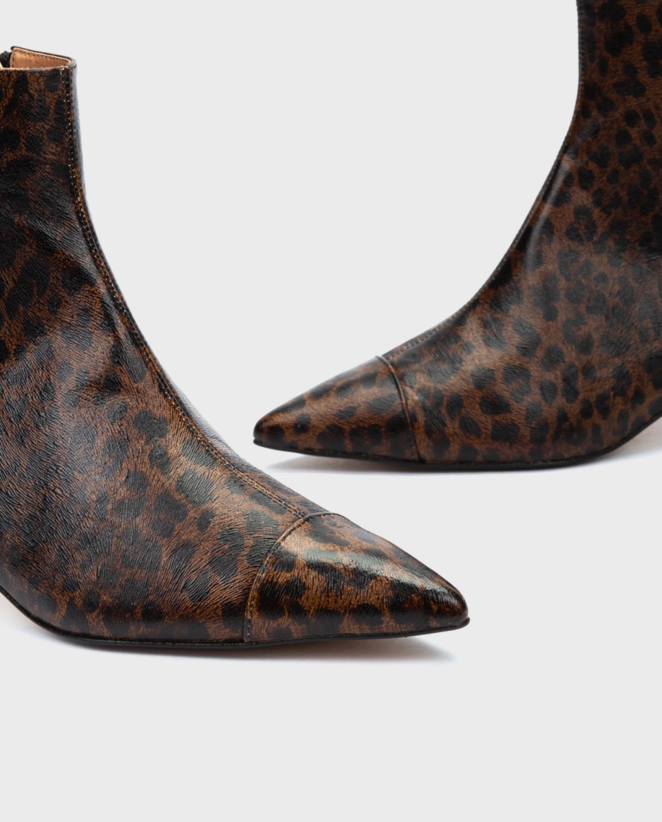 Botines de tacón de mujer de piel con cremallera en color - Martinelli - Marrón Marrón-4