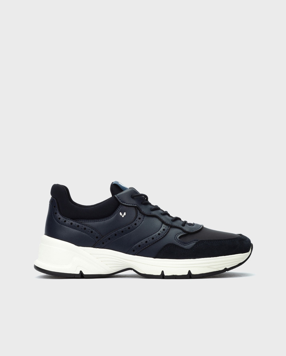 Zapatillas de hombre de piel con elásticos - Martinelli - Azul Azul-1