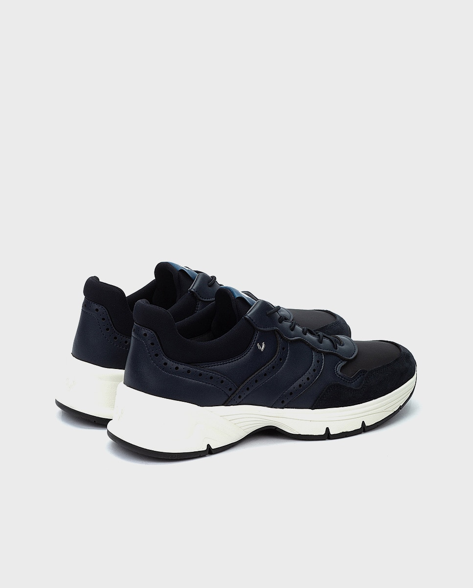 Zapatillas de hombre de piel con elásticos - Martinelli - Azul Azul-2