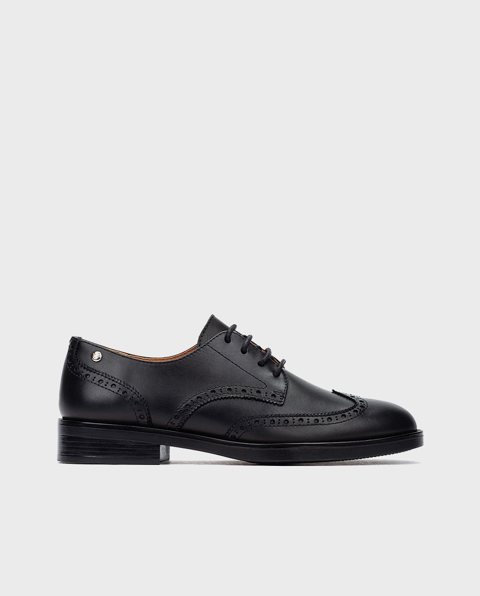 Zapatos de cordones de mujer de piel con cordones - Pikolinos - Negro Negro-1