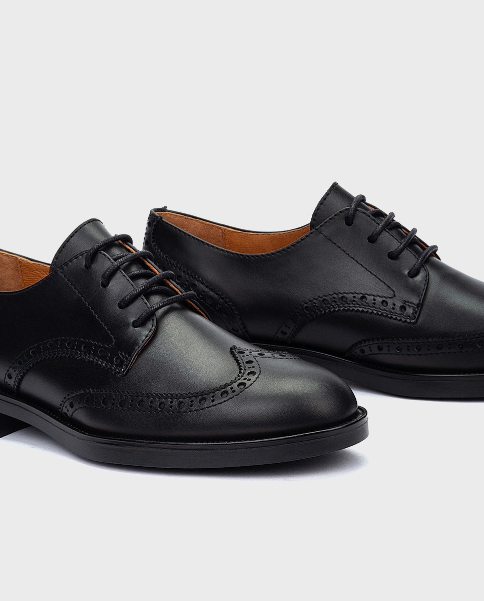 Zapatos de cordones de mujer de piel con cordones - Pikolinos - Negro Negro-4