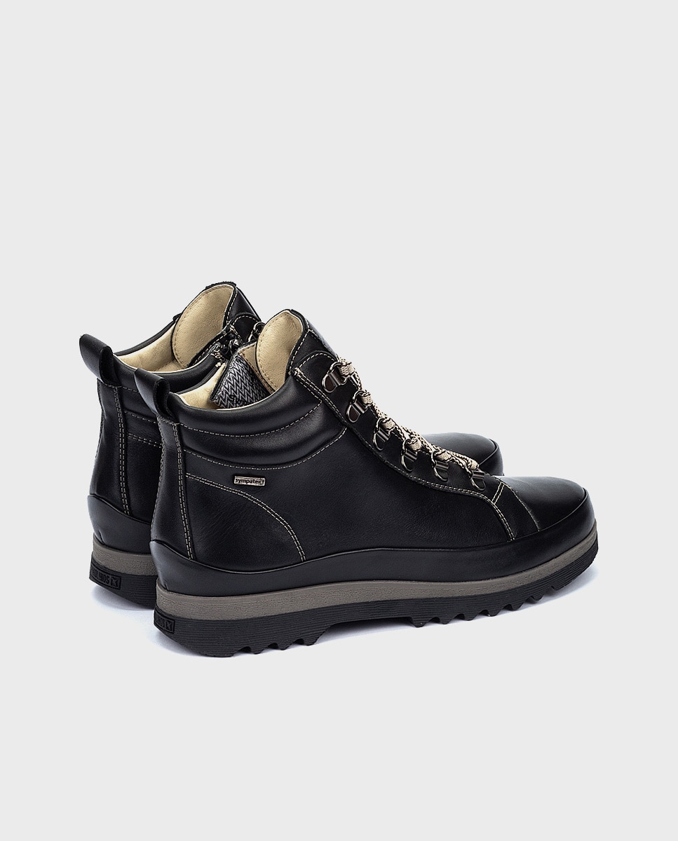 Botines de mujer de piel con plantilla memory foam extraíble - Pikolinos - Negro Negro-2