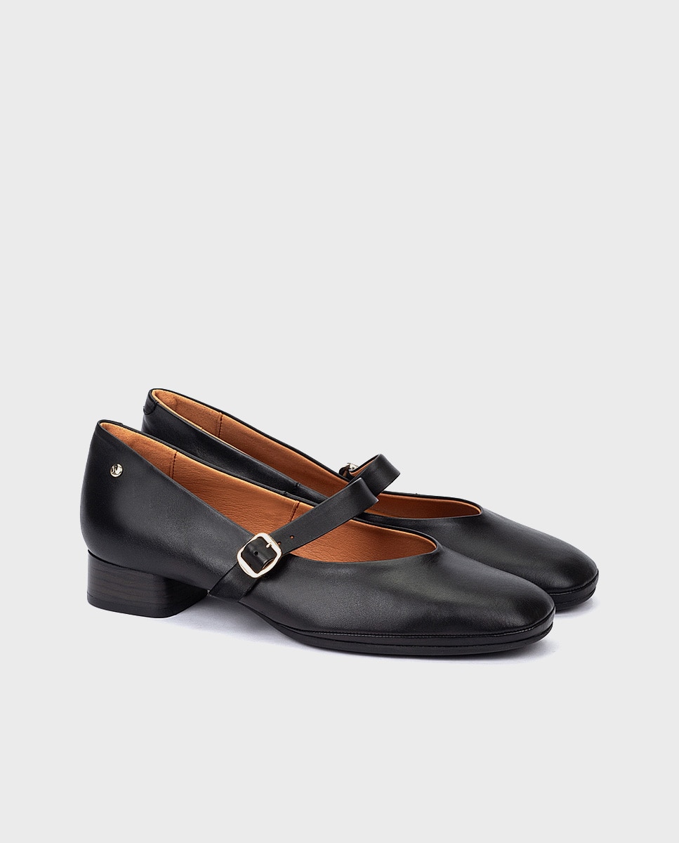 Zapatos de tacón de mujer de piel con horma amplia - Pikolinos - Negro Negro-3
