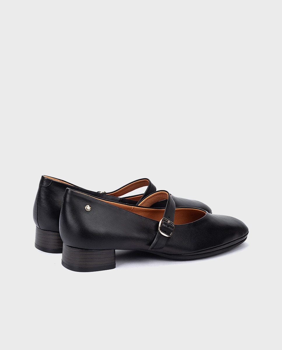 Zapatos de tacón de mujer de piel con horma amplia - Pikolinos - Negro Negro-2