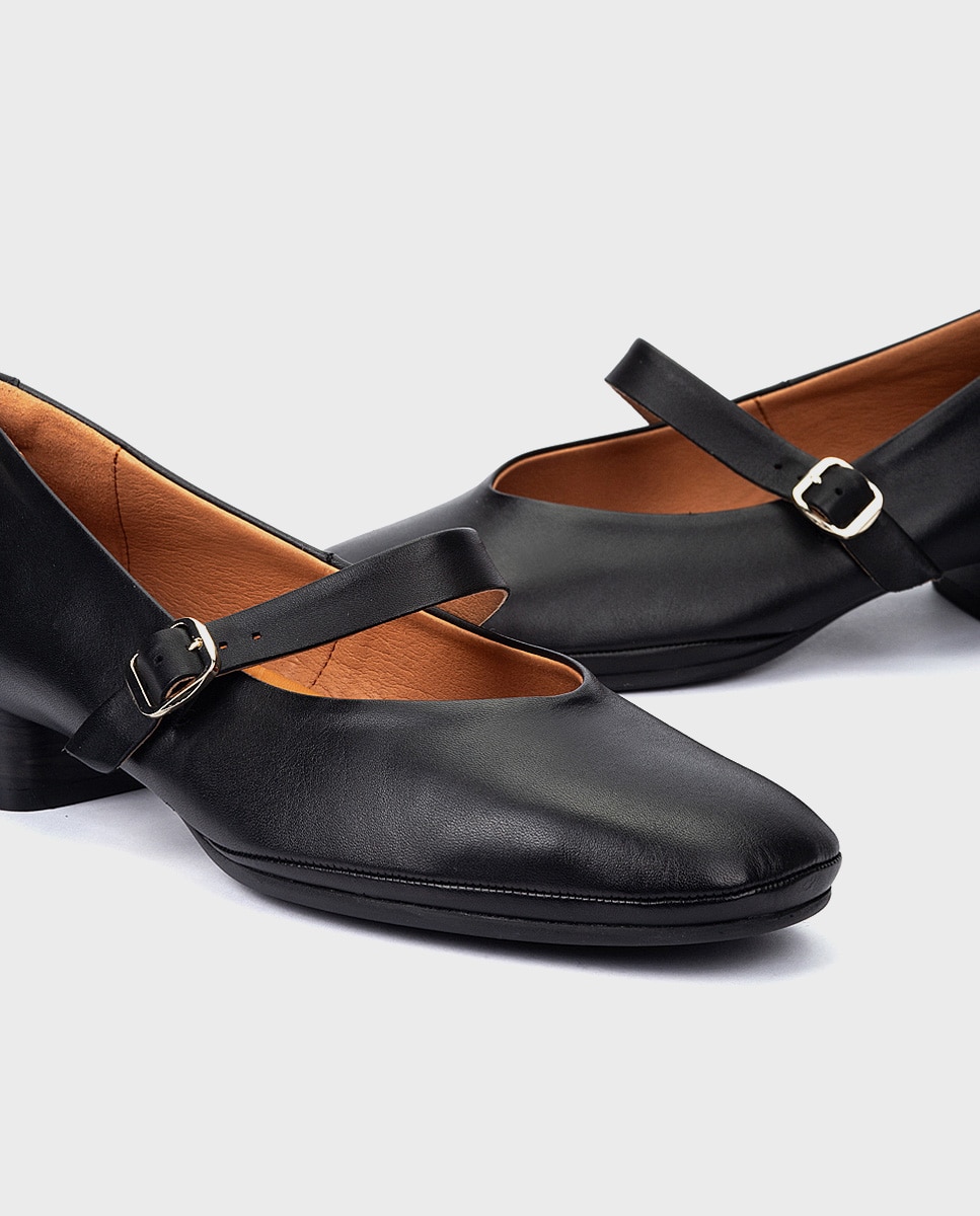 Zapatos de tacón de mujer de piel con horma amplia - Pikolinos - Negro Negro-4