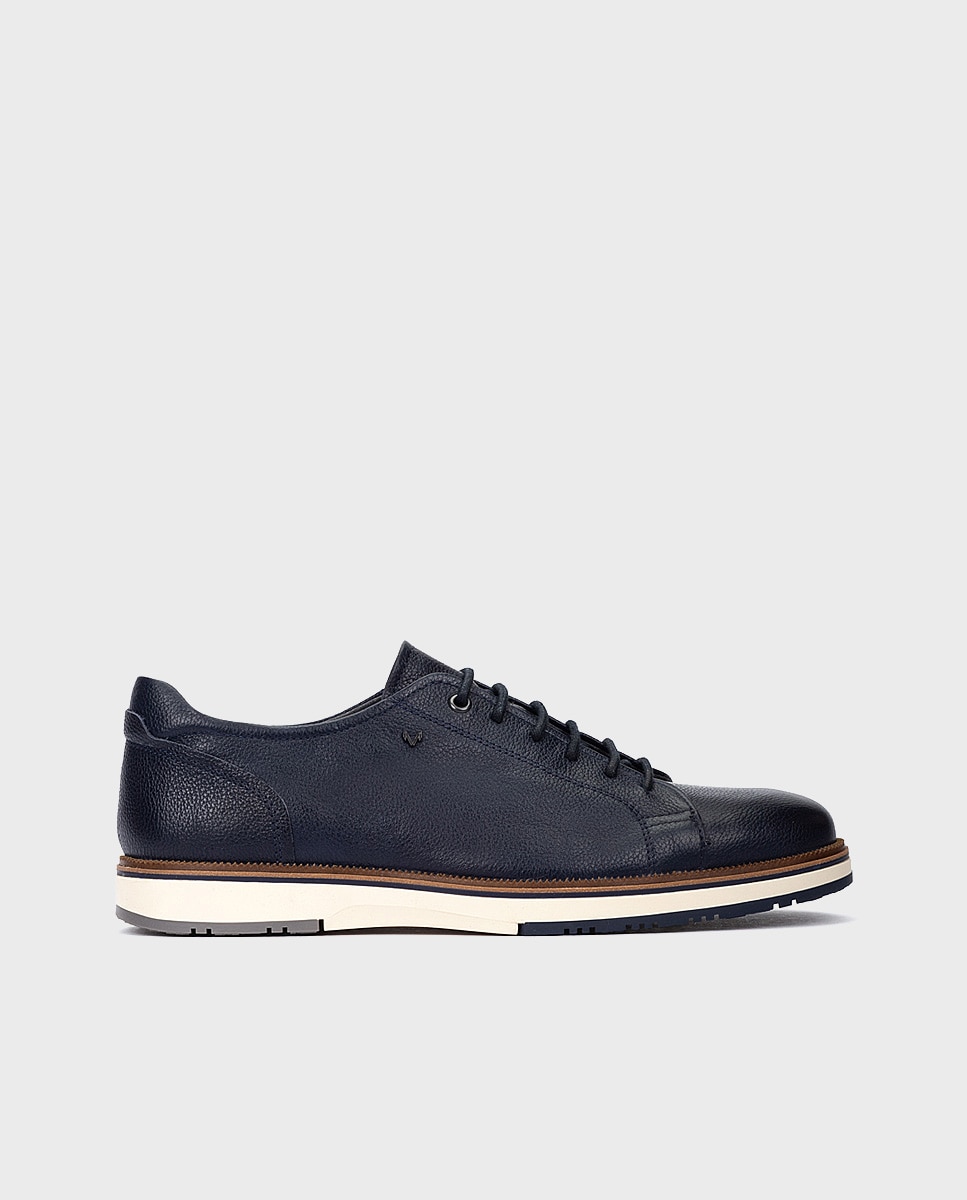 Imagen 0 de Zapatos de cordones de hombre de piel con plantilla acolchada Azul marino