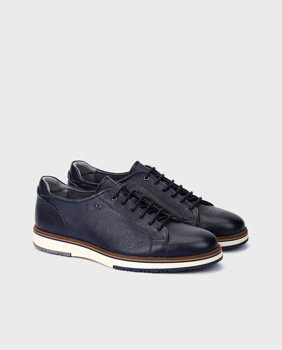 Zapatos de cordones de hombre de piel con plantilla acolchada - Martinelli - Azul marino Azul marino-3