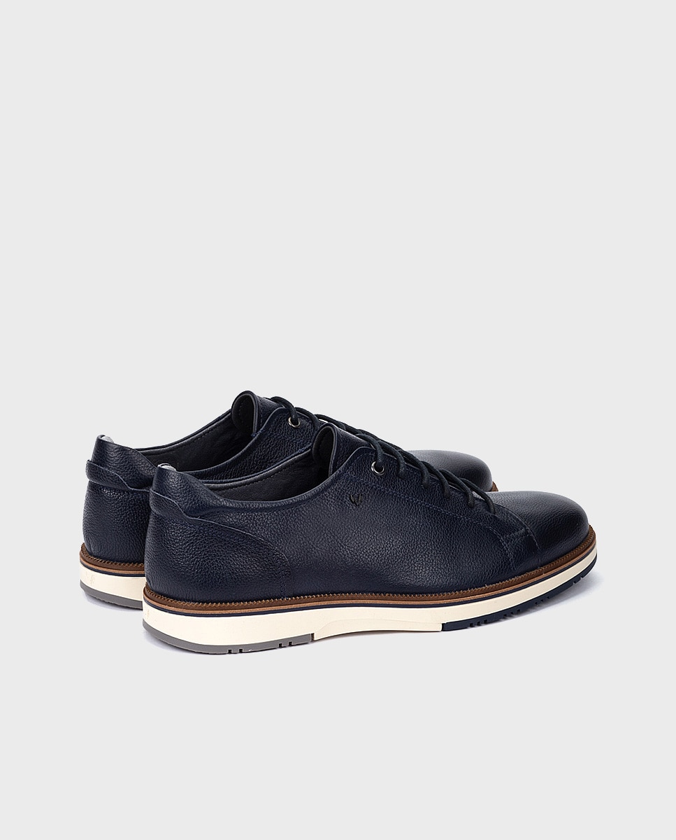 Zapatos de cordones de hombre de piel con plantilla acolchada - Martinelli - Azul marino Azul marino-2
