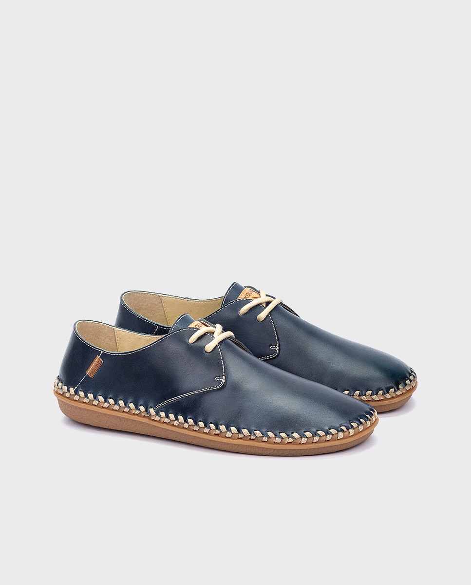 Zapatos planos de piel unisex - Pikolinos - Azul Azul-3