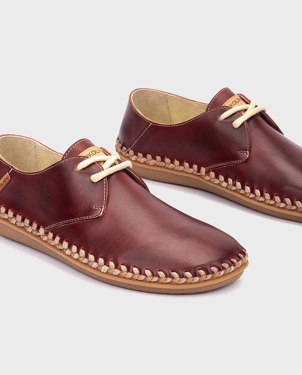 Zapatos planos de piel unisex - Pikolinos - Granate Granate-4