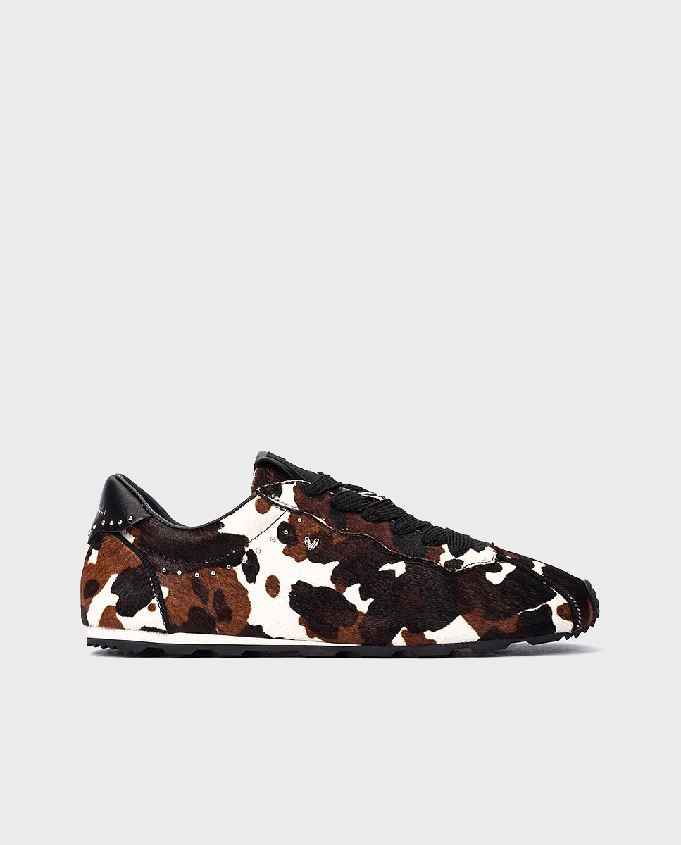 Zapatillas de mujer de piel con cordones en color - Martinelli - Marrón Marrón-1