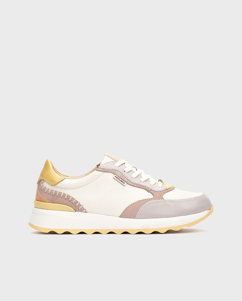 Zapatillas de mujer de piel con plantilla acolchada memory foam y suela extraligera - Pikolinos - Rosa Rosa-1