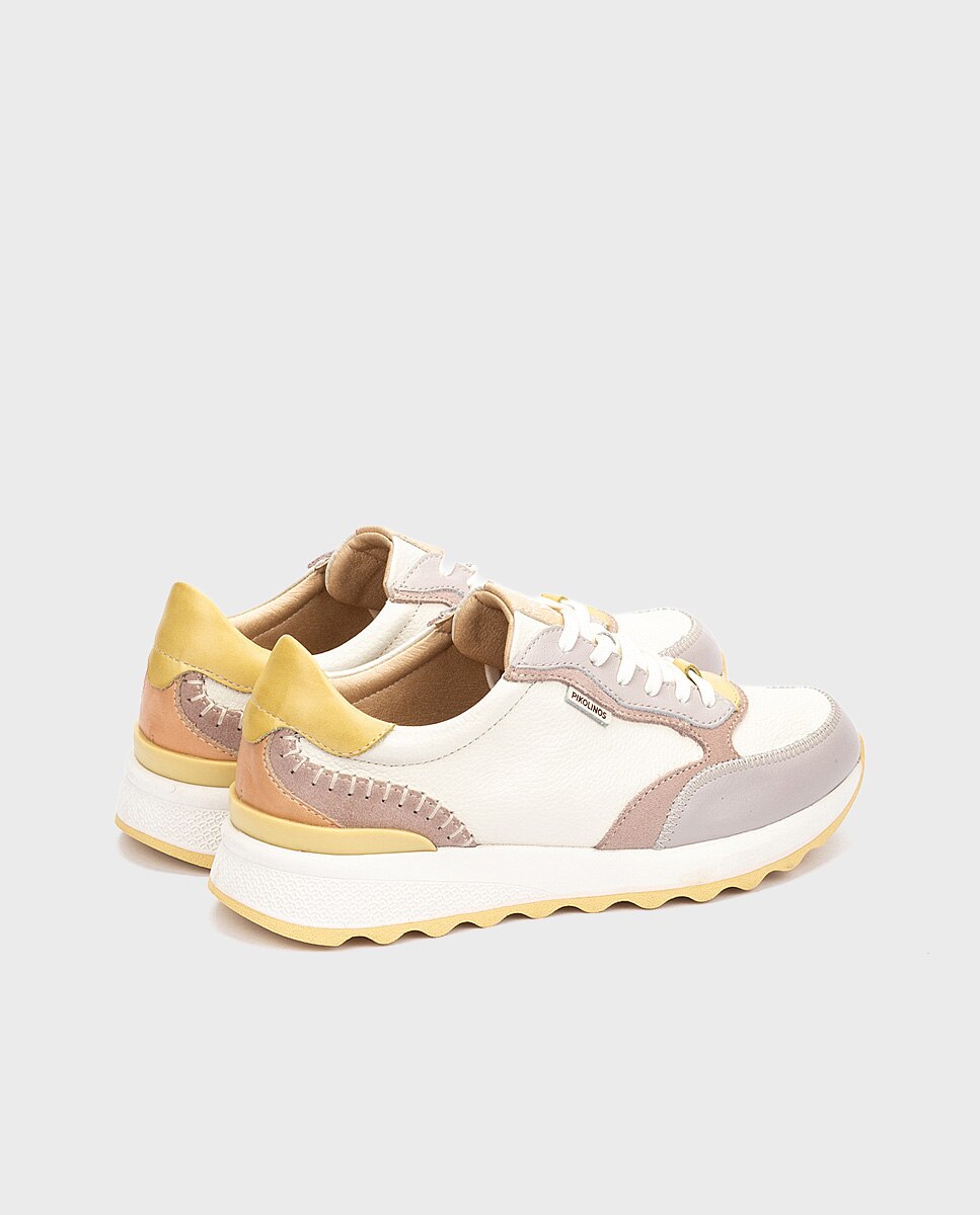 Zapatillas de mujer de piel con plantilla acolchada memory foam y suela extraligera - Pikolinos - Rosa Rosa-2