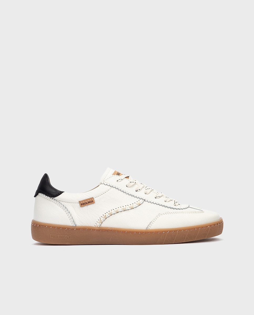 Zapatillas de mujer de piel con plantilla memory foam extraíble en color - Pikolinos - Blanco Blanco-1