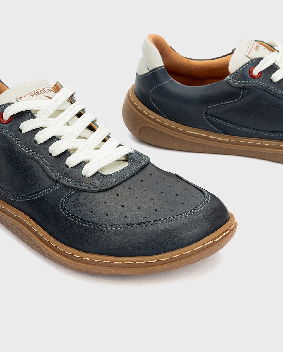 Zapatillas de piel en color Verde - Pikolinos - Azul Azul-5