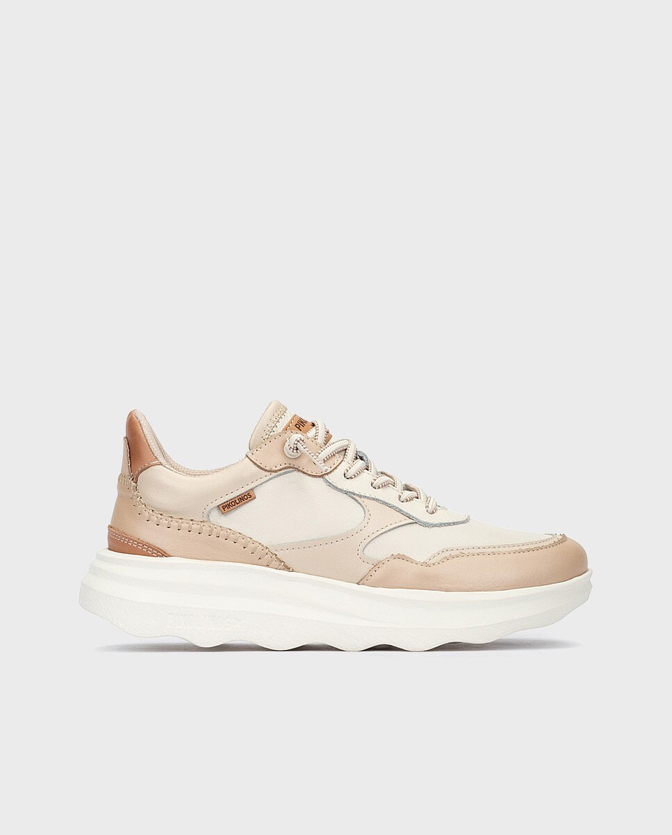 Zapatillas de mujer de piel con suela extraligera en color - Pikolinos - Blanco Blanco-1