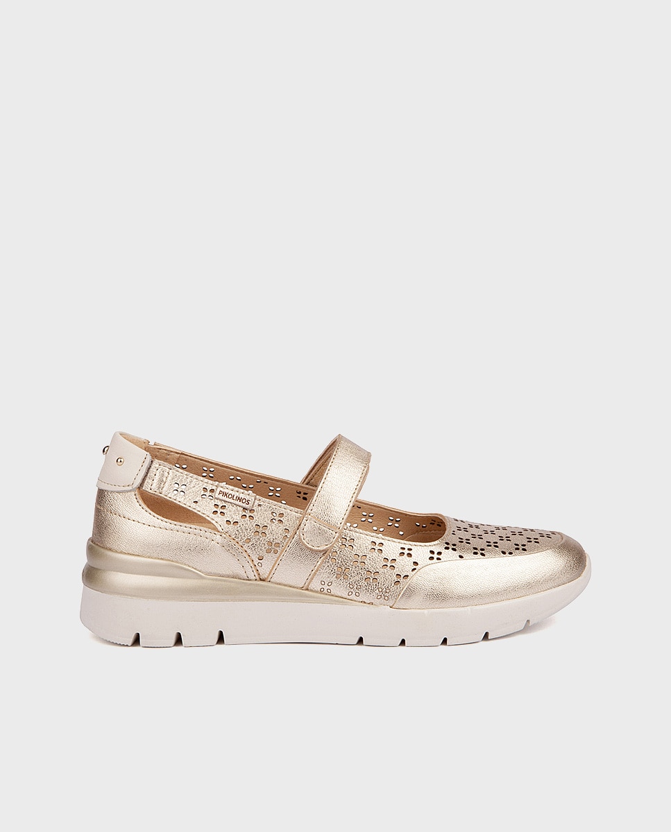 Zapatillas de mujer de piel con plantilla memory foam y suela extraligera en color - Pikolinos - Plata Plata-1