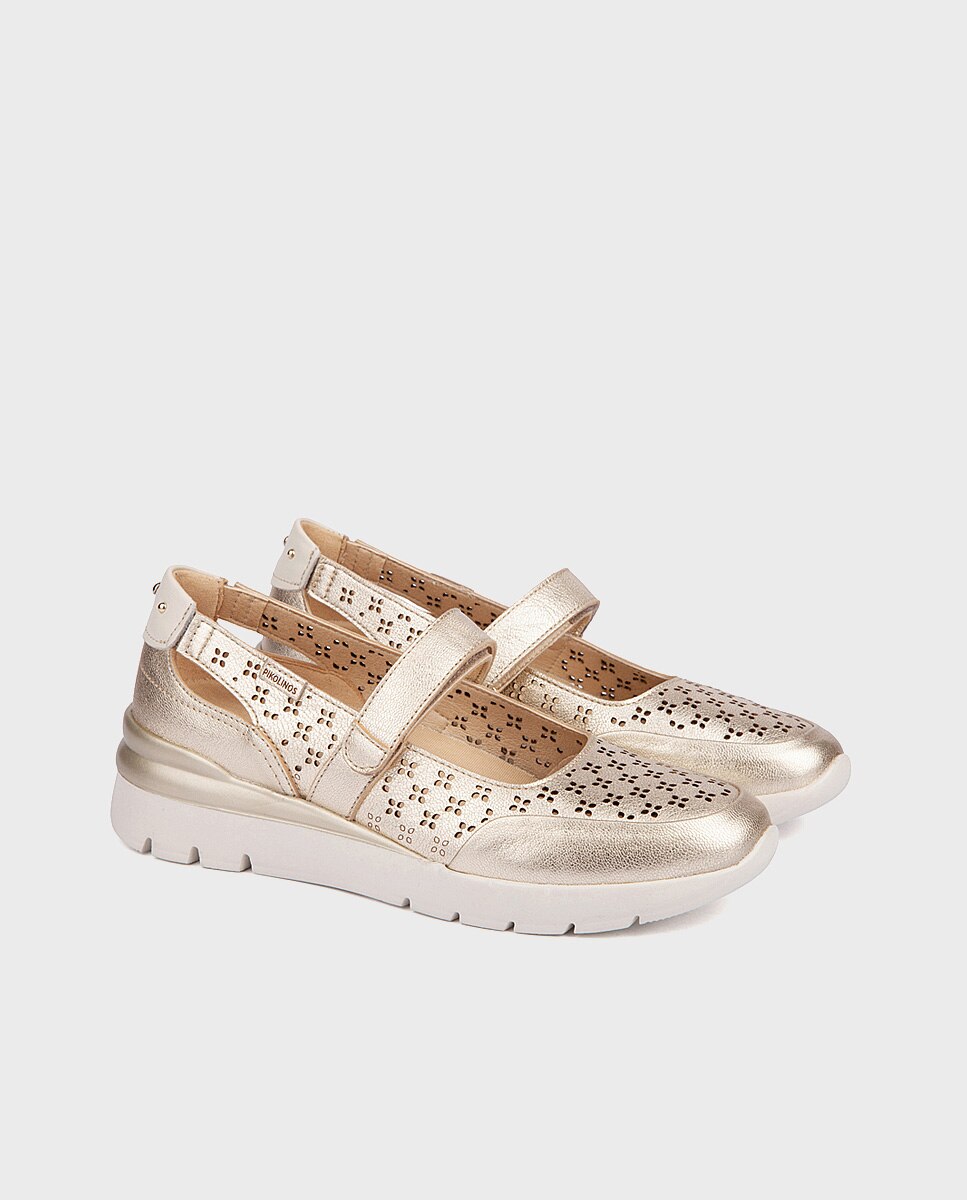 Zapatillas de mujer de piel con plantilla memory foam y suela extraligera en color - Pikolinos - Plata Plata-3