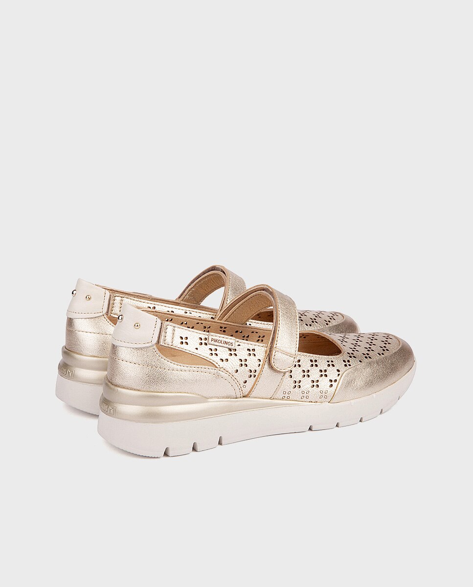 Zapatillas de mujer de piel con plantilla memory foam y suela extraligera en color - Pikolinos - Plata Plata-2
