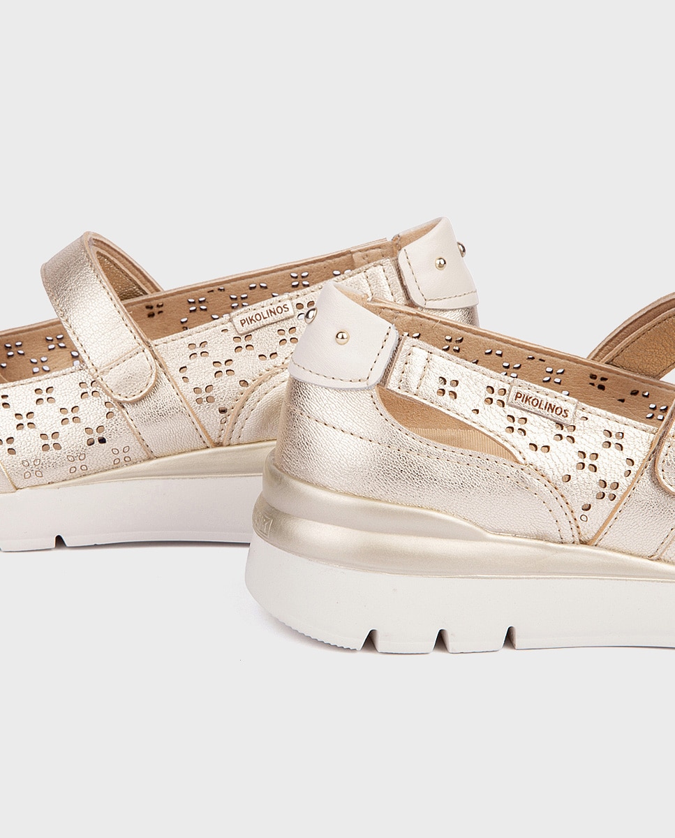 Zapatillas de mujer de piel con plantilla memory foam y suela extraligera en color - Pikolinos - Plata Plata-4