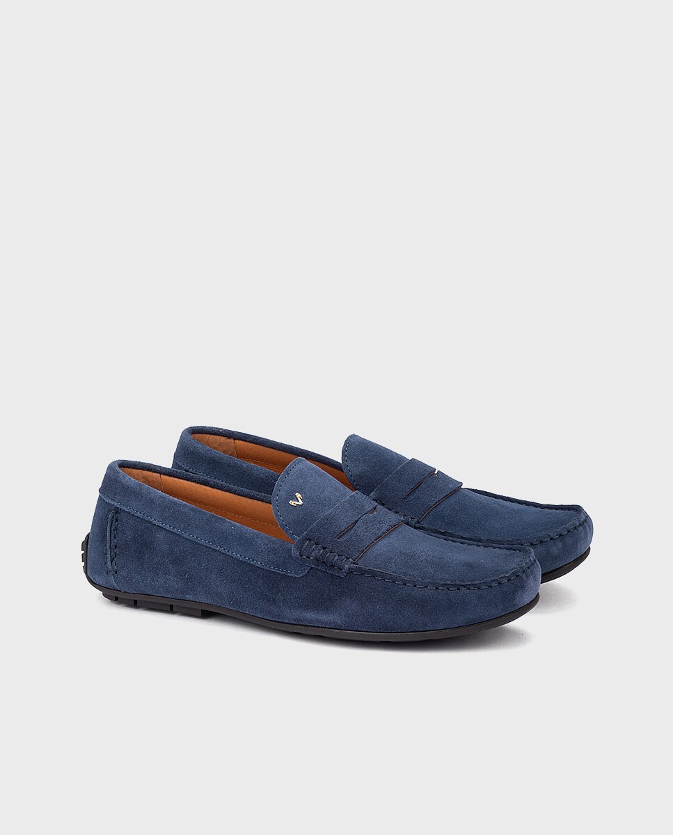 Mocasines de hombre de piel con plantilla acolchada - Martinelli - Azul Azul-3