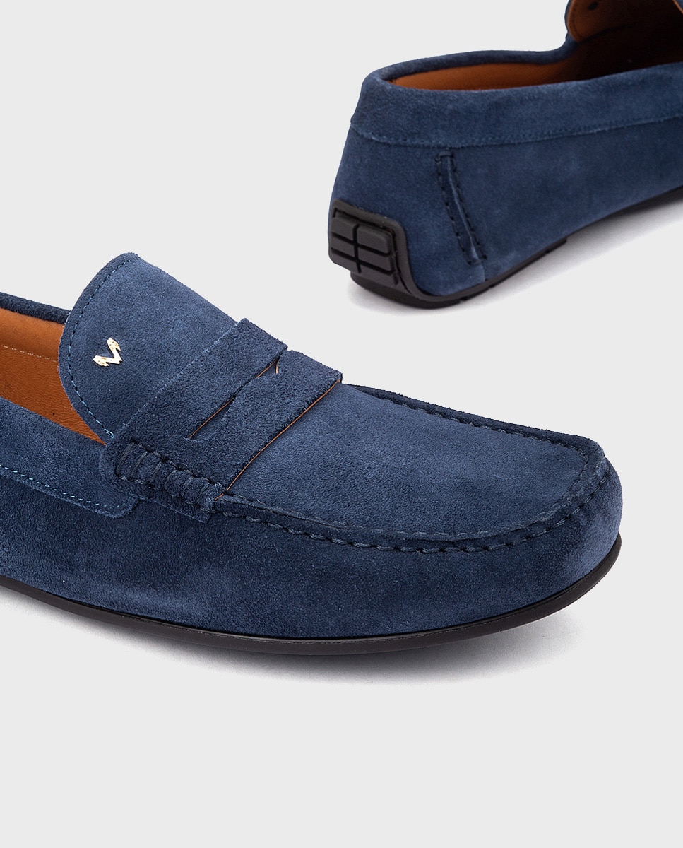 Mocasines de hombre de piel con plantilla acolchada - Martinelli - Azul Azul-4