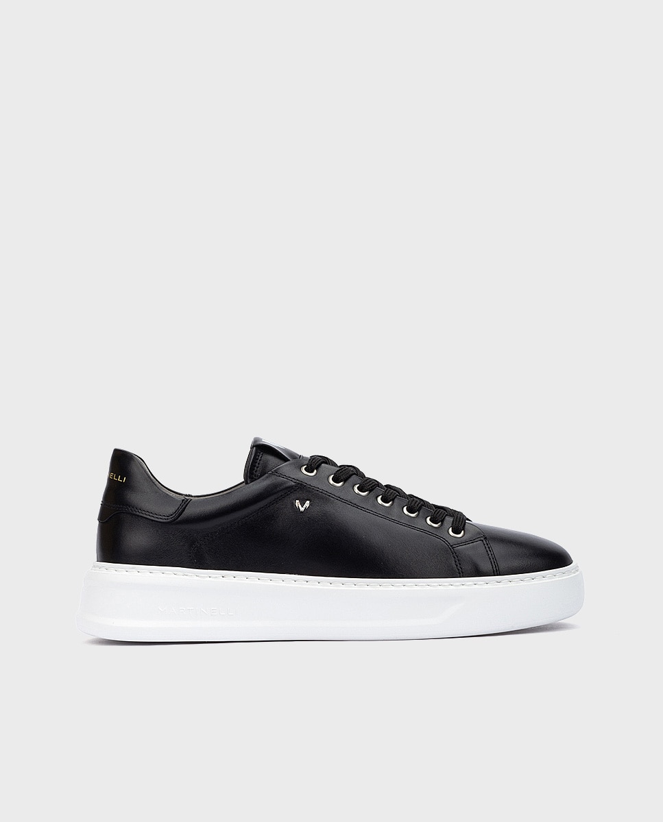 Zapatillas de hombre de piel con suela extraligera - Martinelli - Negro Negro-1