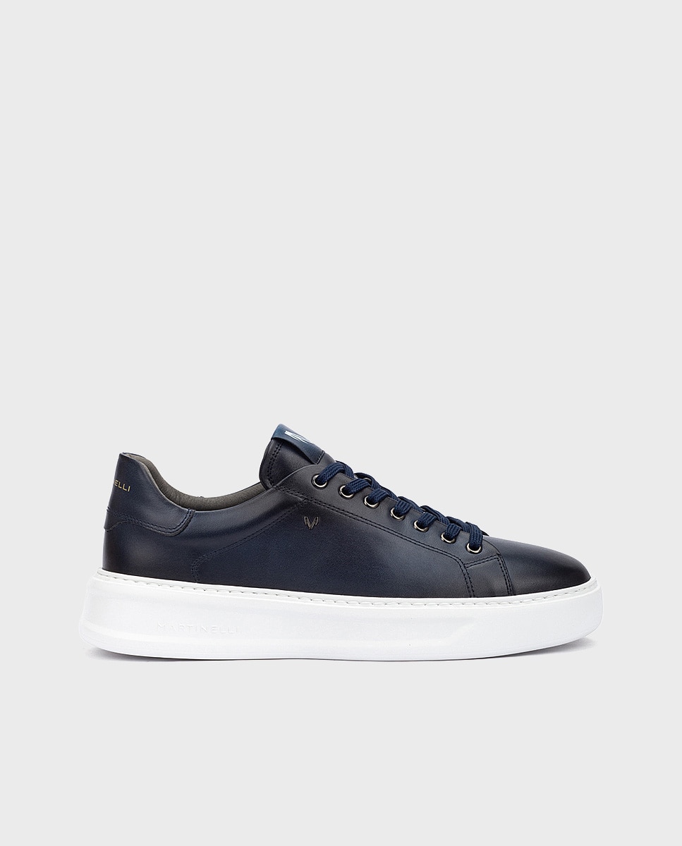 Zapatillas de hombre de piel en color Marrón oscuro - Martinelli - Azul Azul-1